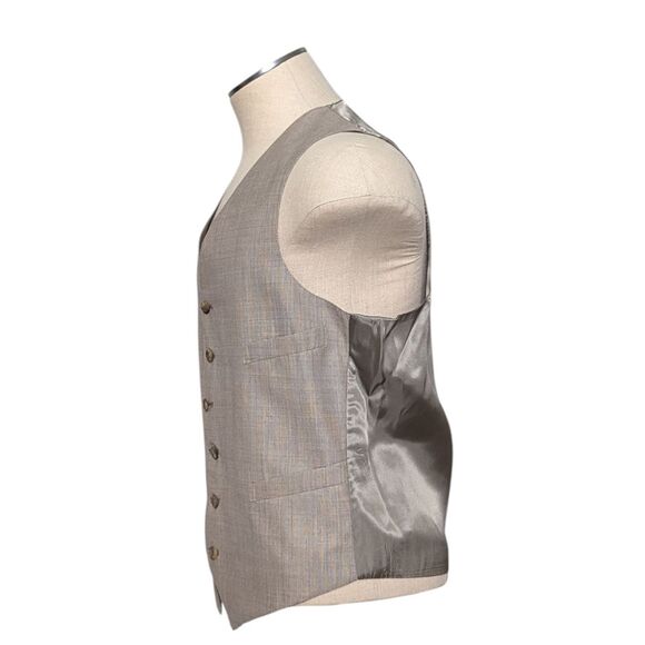 Vintage Chaps By Ralph Lauren 3-Piece Suit Tan Crosshatch Preppy Old Money Rich - Picture 11 of 16